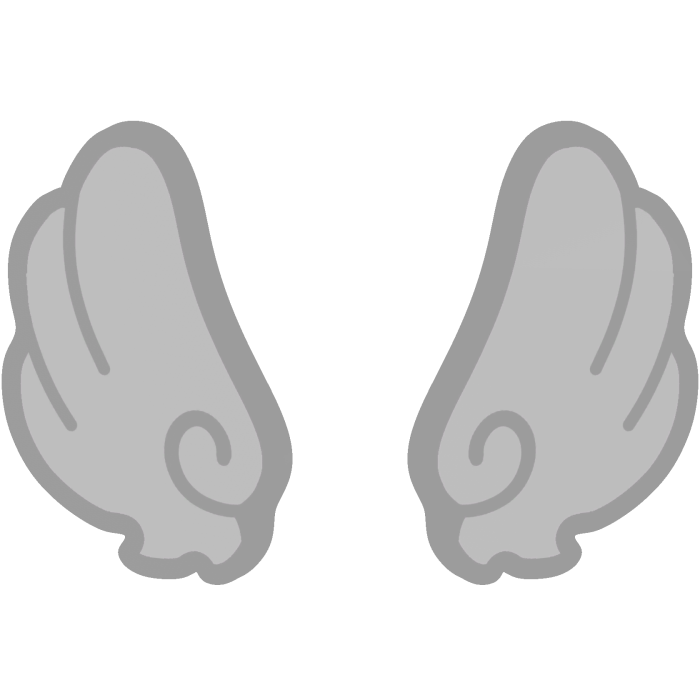 ♡ Cute Upward Glowing Angel Wings in Grey