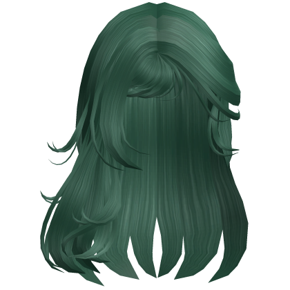 Emo Long Messy Hair w/ Side Bangs (Green)