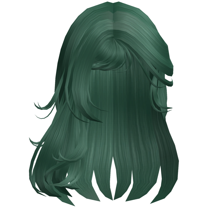 Emo Long Messy Hair w/ Side Bangs (Green)