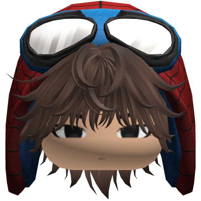 Spider Hood Boy Messy Brown Hair w/ Face