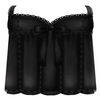 ‿ ♡ ۫ cute long lace ruffle dress w bow , black Roblox item
