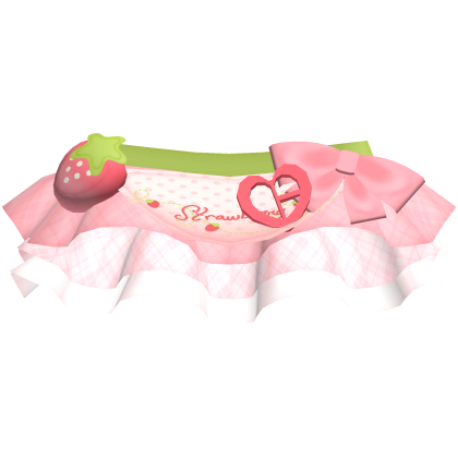 Cute Ruffled Mori Kei Pink Strawberry Skirt - Roblox