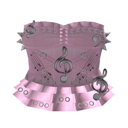 cute light pink emo spikey musical dress Roblox item