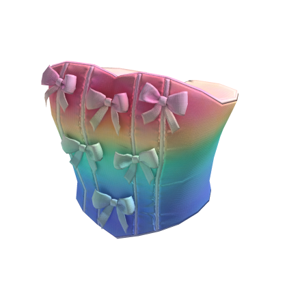 ✨ Rainbow Bow Corset Top Kpop Coquette