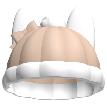 ♡ kawaii brown winter bunny beanie w bow