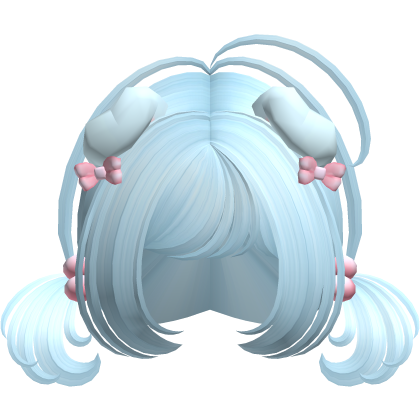 ♡ Cute baby blue pigtails w/ puppy ears