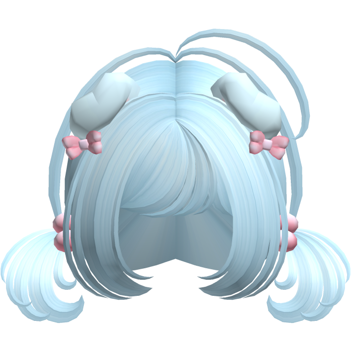 ♡ Cute baby blue pigtails w/ puppy ears