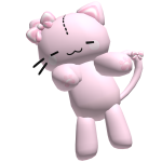 FREE big oversized cute pink cat bow paw kitty