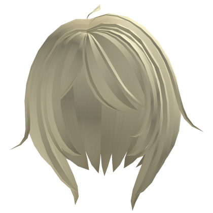 cute messy short hair with bangs in light yellow Roblox item