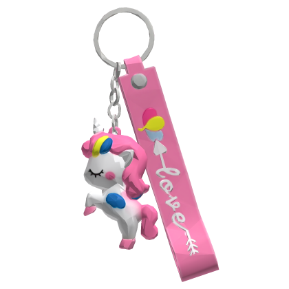 unicorn mini pink keychain