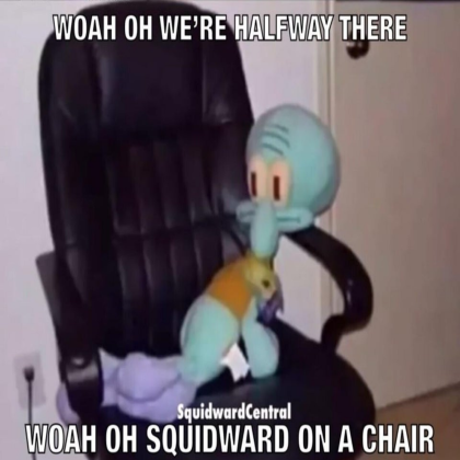 Squidward on a chair Sky