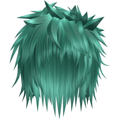 teal emo spiky messy vampire punk anime boy hair