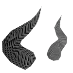 Shimmering Black and White Horns