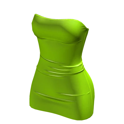neon green tight dress ♔ Latex Mini | Roblox Item Strapless