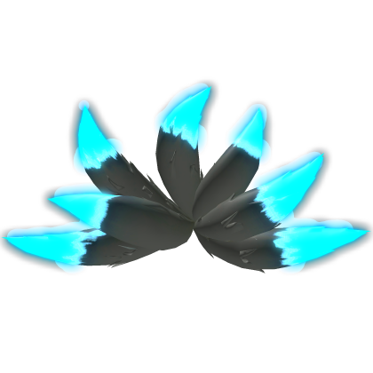 Glowing Kitsune Tail (Emissive) - Blue Black