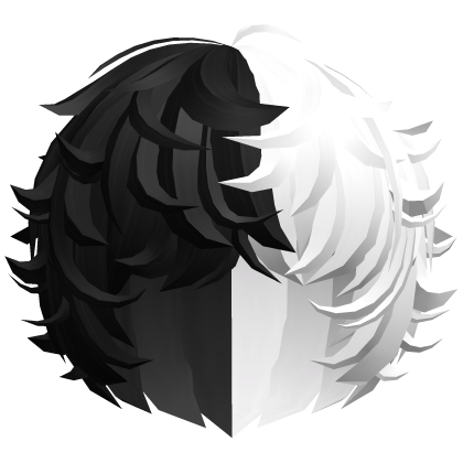 cute kawaii black&white messy swirly curly fluffy