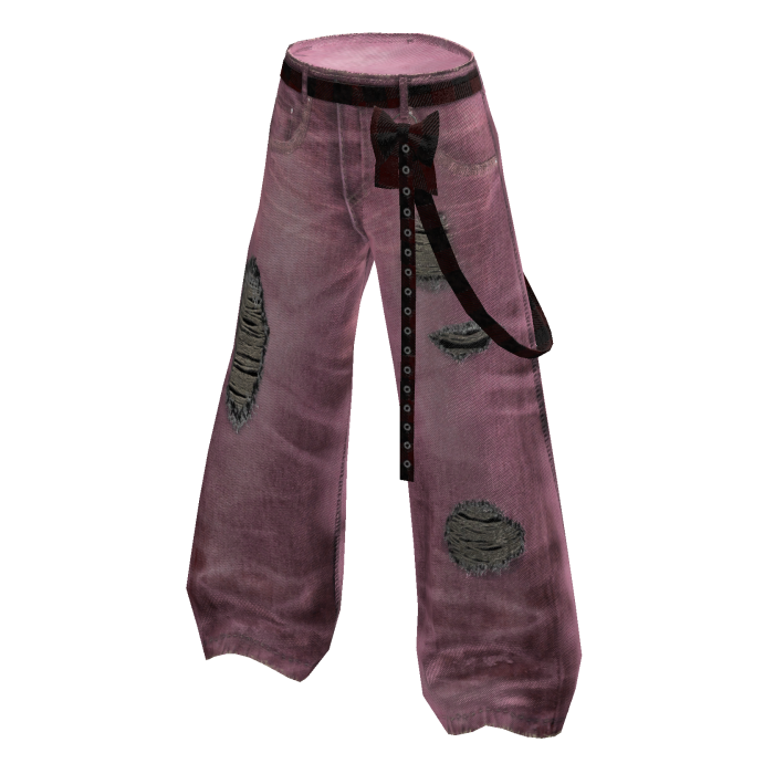 Baggy Ripped Vintage Jeans - Pink