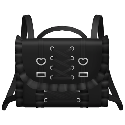 kawaii ruffled black letter backpack 1.0 Roblox item