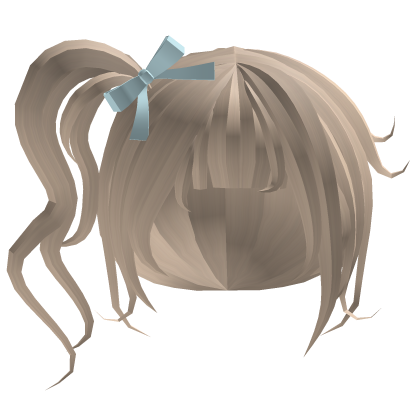 Cute Blonde Side Pigtail with Blue bow Roblox item