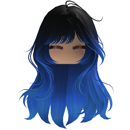 Cute emo y2k hair fluffy (blue)