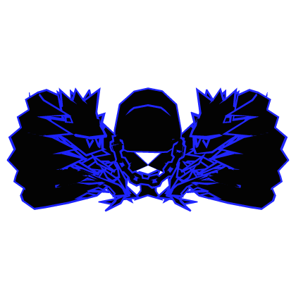Cartoony Blue Hood Chain Dragon Demon Wings Combo Roblox item
