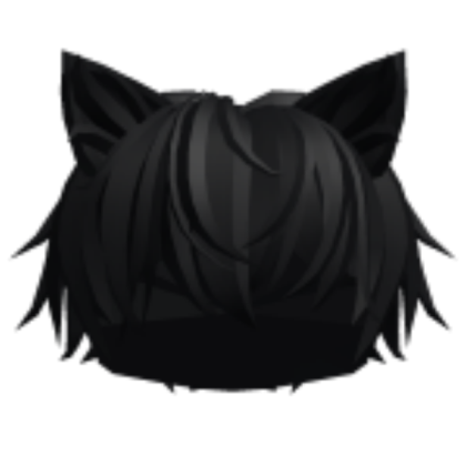 Black Messy Cat Boy Hair Roblox decal