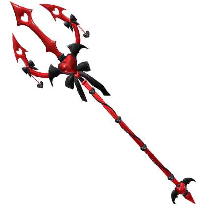 Bat Devil Imp Heart Trident - Black Red Neon