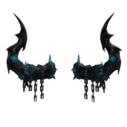 Dark Teal Demon Horns - Abyssborn
