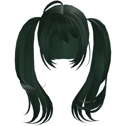 Dark green Big long anime tails egirl cute kawaii