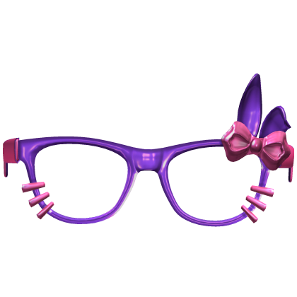 Purple & Pink Bunny Ear Glasses Bow Roblox item