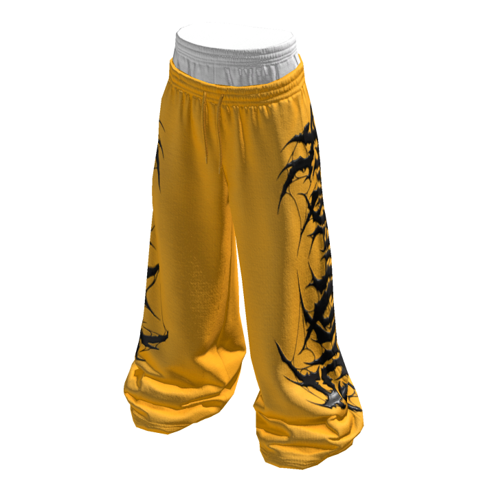 Sagging Yellow/Black Y2K Svddenly Print Sweatpants