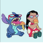 LILO AND STITCH EATING ICECREAM WAOH