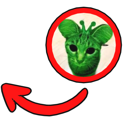 alien cat gnarpy red circle pointing meme