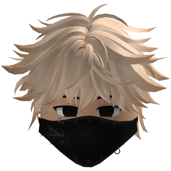 Cute Emo Boy Mask Black Y2K emo ( blonde )