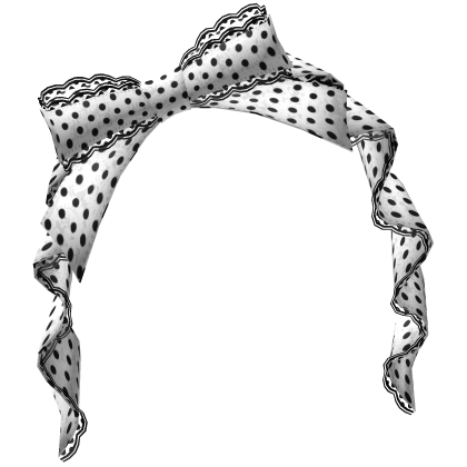 cute polka dot bow headband - black and white