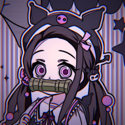 Nezuko | Demon Slayer | Black and Pink | Kawaii Roblox decal