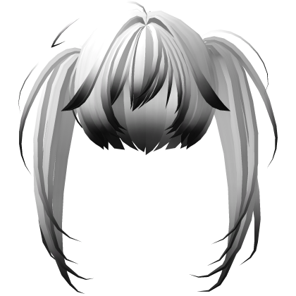 messy asymmetrical moe pigtails in white fade Roblox item