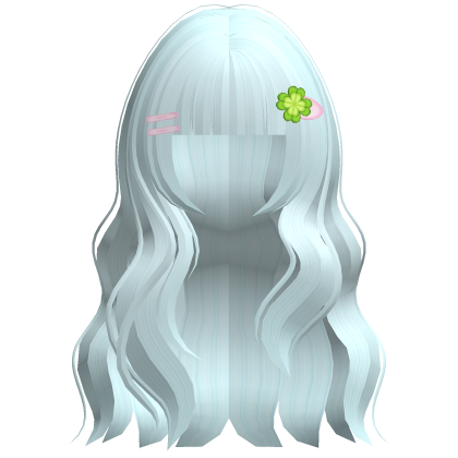 🍀꒰ cute lucky clover hime hair in blue Roblox item