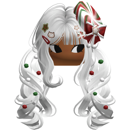 ♡ Christmas Peppermint Pigtails (White)