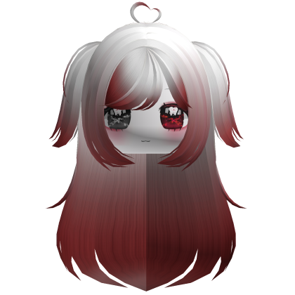 Halloween Moe Messy Goth Hair Pigtails White Red Roblox item
