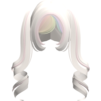 cute long loose curls light blonde pastel rainbow Roblox item