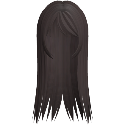 ♡ cute vkei long straight hair w bangs in brown Roblox item