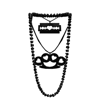 Black Messy Layered Scene Necklace thumbnail