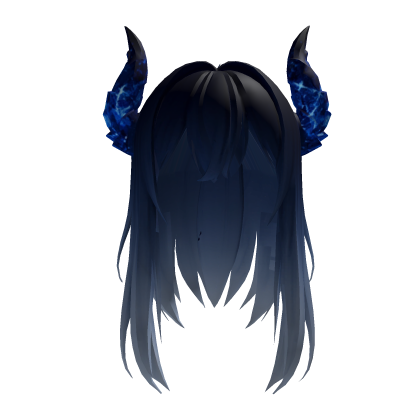Blue Crystal Horn Anime Hair Roblox item
