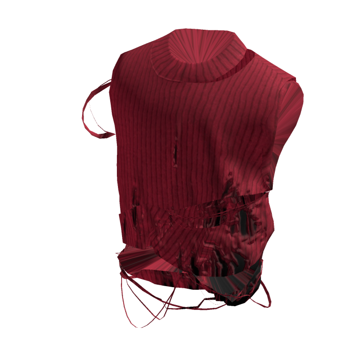 Red Y2K Distressed Strap Knit Top [PBR]