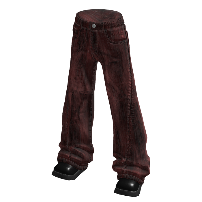 Distressed Baggy Jeans (Maroon)