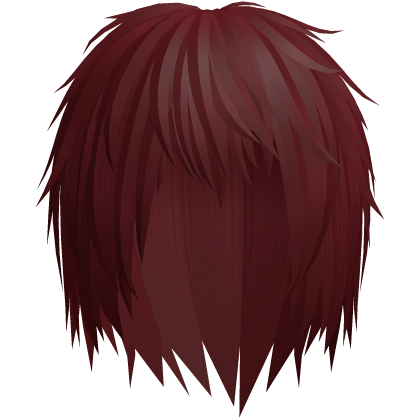 Messy red unkept gothic emo vkei hair Roblox item