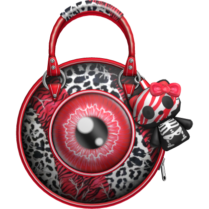 Gyaru Scene Ghoul Monster Eye Bag (Red & White)