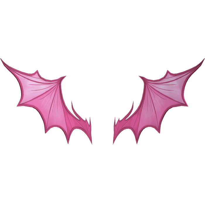 pink color gradient gothic bat wings