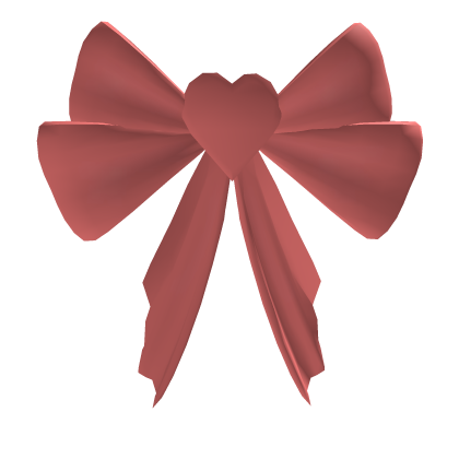 Large pink heart shaped double bow Roblox item